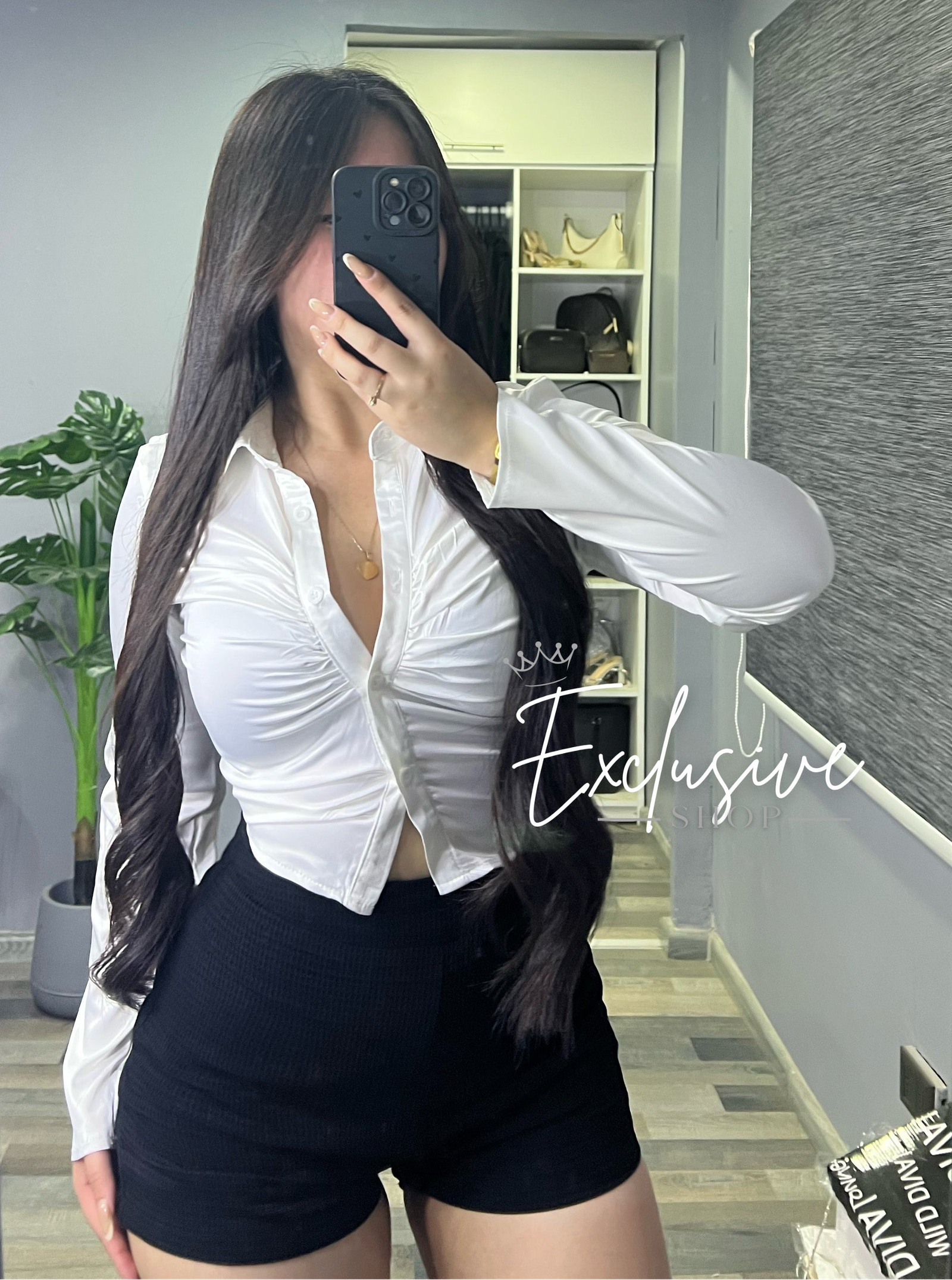 Camisa Satín Fruncida