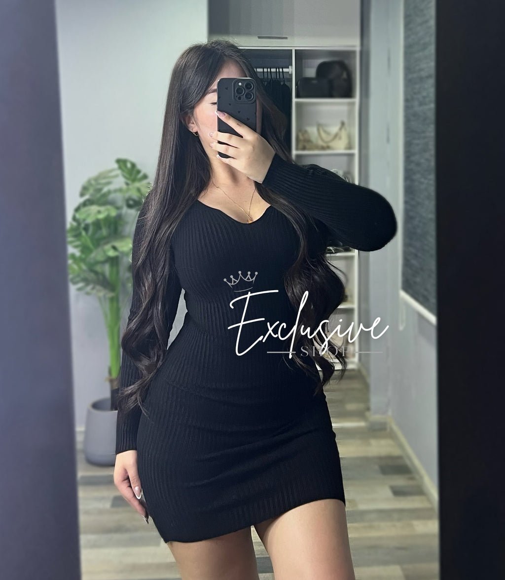 Vestido Lanilla Cuello V